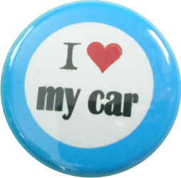 I love my car Button blau - zum Schließen ins Bild klicken